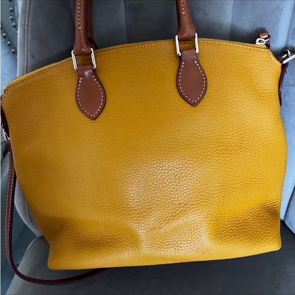 Dooney & Bourke Yellow Leather Satchel - Picture 4 of 8